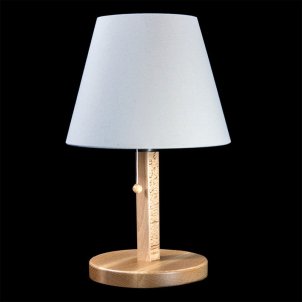 Shielded table lamp made of beech wood with lampshade in NATURAL color | 31 cm high