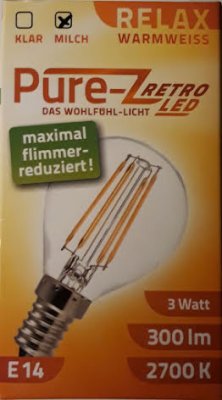 LED lamp Pure-Z Retro 300lm E14